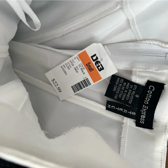 Cotton Express Stretchy Corset Halter Black lace & White Small - Picture 3 of 3